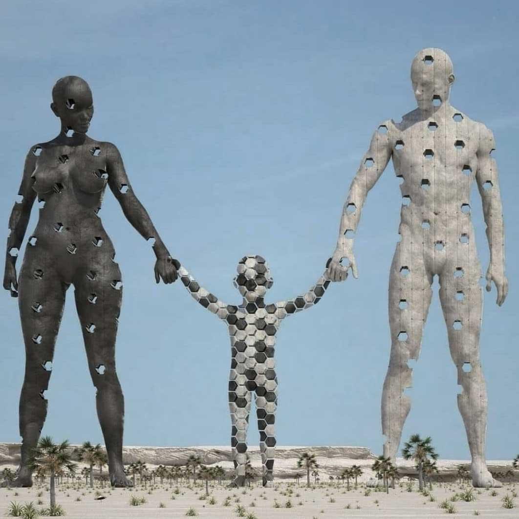 Un pére et sa mère avec leur enfant